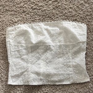 Eyelet White Tube Top